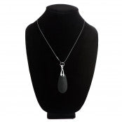 10x Vibrating Silicone Teardrop Necklace - Black