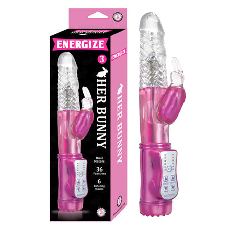 Energize Her Bunny 3 Energize Dual Motors 36 Function 6 Rotation Modes Waterproof Purple