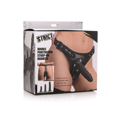 Strict Double Penetration Strap On Harness - Black